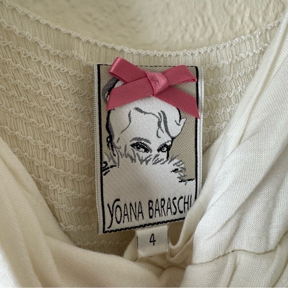 Yoana Baraschi Silk Polka-Dot Lace Trim Dress - Picture 4 of 5